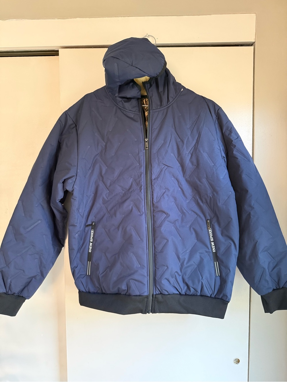 Men's Quilted Hooded Puffer Jacket — Navy